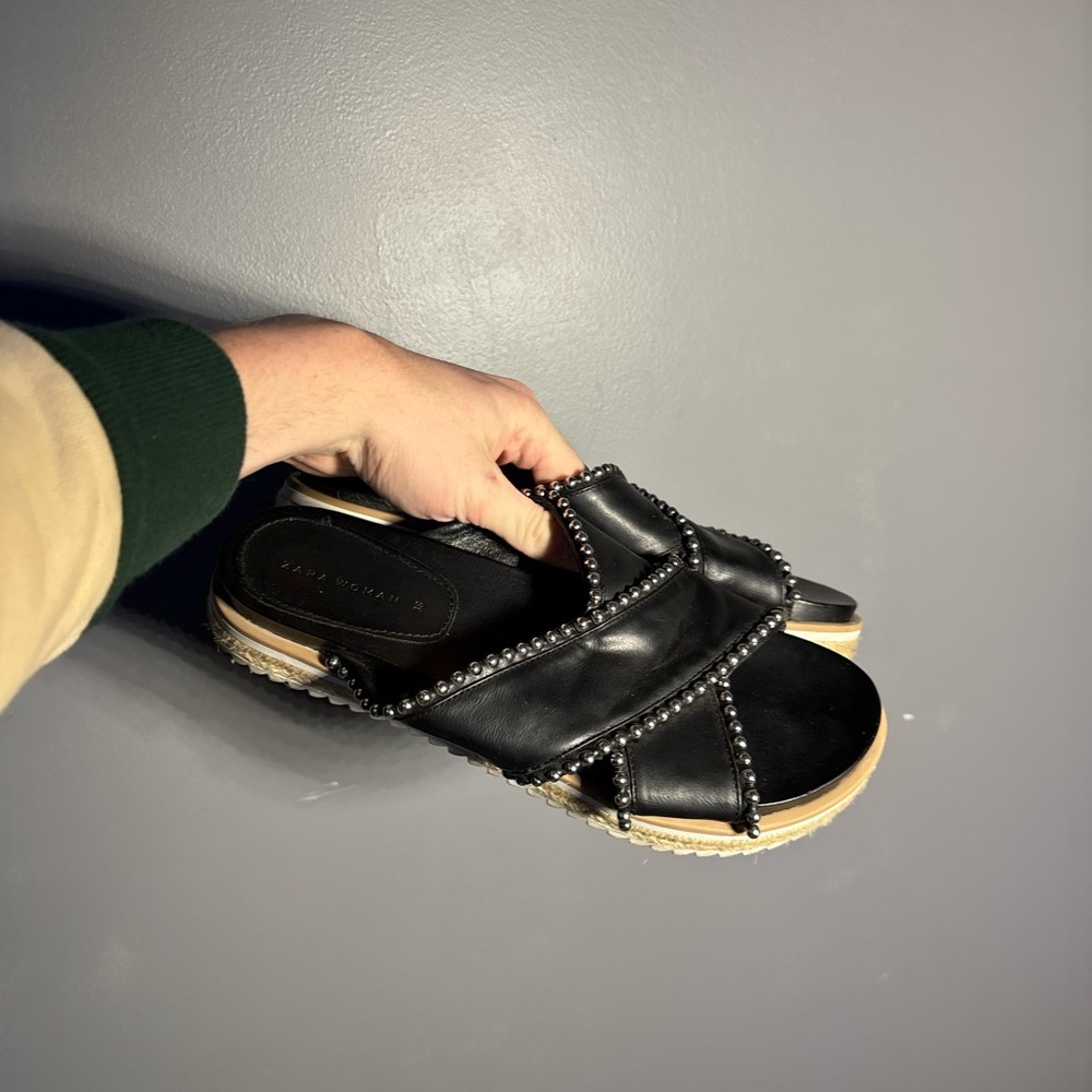 Zara Studded Espadrille Sandals Women’s Size EU 38